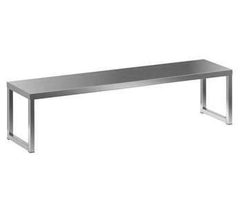 Полка кухонная настольная ПКН-1500-1/4 (1500х400х300, 1 ярус) из нержавеющей стали AISI 430