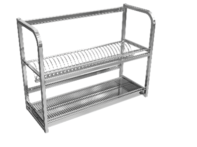 Полка кухонная для сушки посуды ПКСП 900/300 (900х300х600) из нержавеющей стали AISI 430