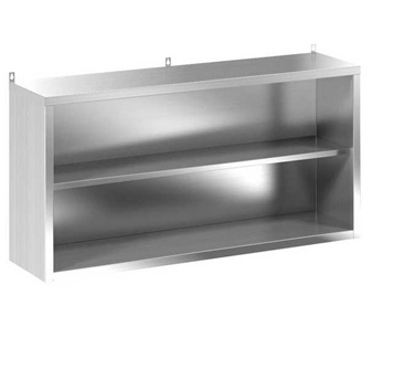 Полка кухонная полуоткрытая ПКО-1500 (1500х400х600) из нержавеющей стали AISI 430