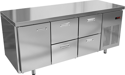 Стол холодильный Kroner СХ 1/4я-180-60 1845х600х850мм 435л из нержавеющей стали