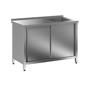 Ванна-тумба ВМТк-1 1200х700х850 мм с дверями-купе и сварной емкостью 500х500х300 мм из нержавеющей стали AISI 430