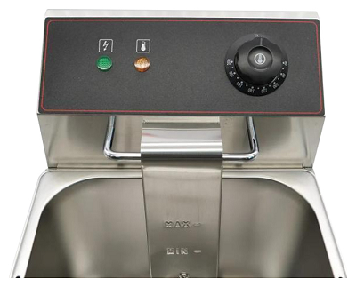 Фритюрница AIRHOT EF12+12T с краном 2 ванны 12+12 л 6.5 кВт 220В из нержавеющей стали, 260×182×142 мм
