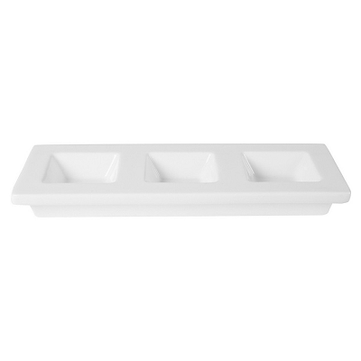 Менажница Cameo Square Accessory 710-A343S 3-х секционная 30.5х11.5 см из упрочнённого фарфора