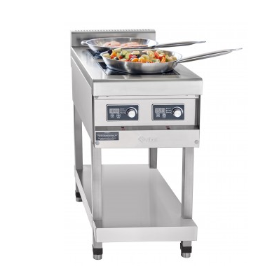 Плита индукционная Abat КИП-29П-5,0-01 10 кВт 2 конфорки 230 В из нержавеющей стали, 448×900×940 мм