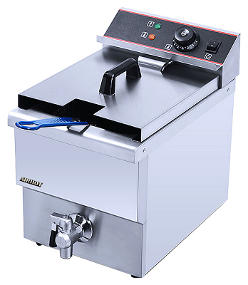 Фритюрница AIRHOT EF12T с краном 3.25 кВт 8 л 220В из нержавеющей стали, 240×184×135 мм
