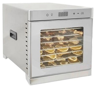 Дегидратор AIRHOT FD-8 GLASS-L 0.7 кВт 8 уровней 220В из нержавеющей стали, 345×395×225 мм