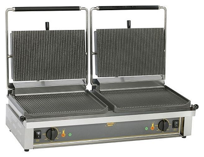 Гриль контактный Roller Grill Double Panini 6 кВт 380 В из нержавеющей стали, 760×460×280 мм