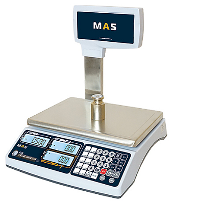 Весы торговые MAS MR1-6P 6 кг, 220 В, платформа 310х220 мм из нержавеющей стали