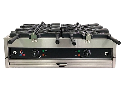 Вафельница AIRHOT WBFT-6 тайяки 4кВт 220В из нержавеющей стали, 820×427×295 мм