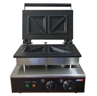 Вафельница AIRHOT WBS-2 для сэндвичей 1.5 кВт 220В из нержавеющей стали, 386×295×240 мм