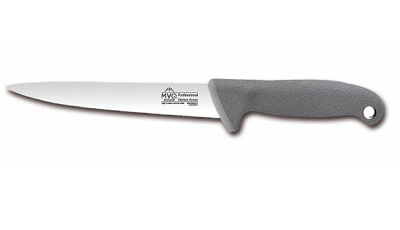 Нож для мяса MVQ MESSER PROFI COLOR 14см серая ручка из сантопрена с клепками из пищевого пластика