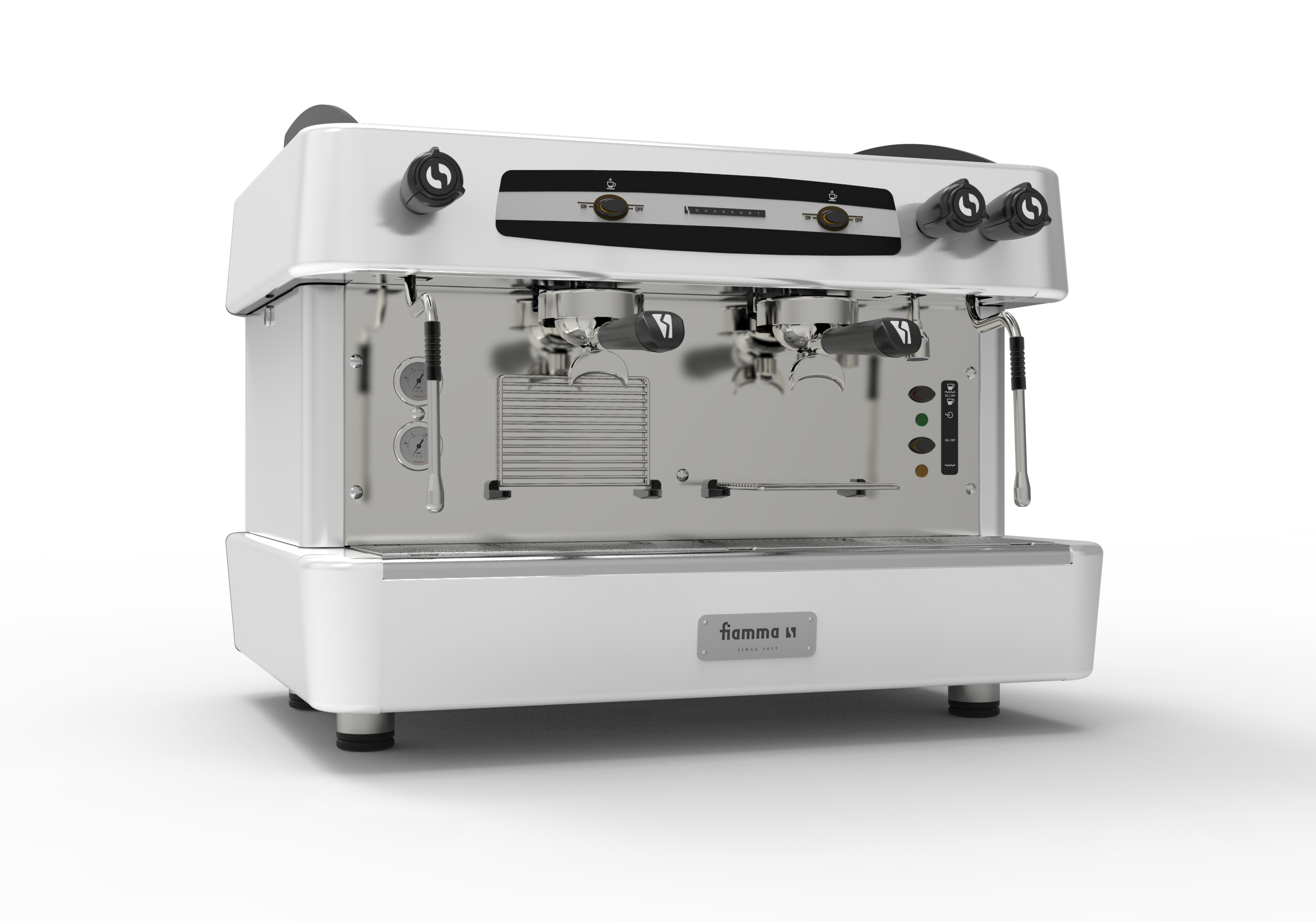 Кофемашина полуавтомат, 2 группы FIAMMA QUADRANT 2 TC WHITE из нержавеющей стали
